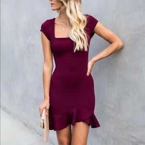 burgundy dress